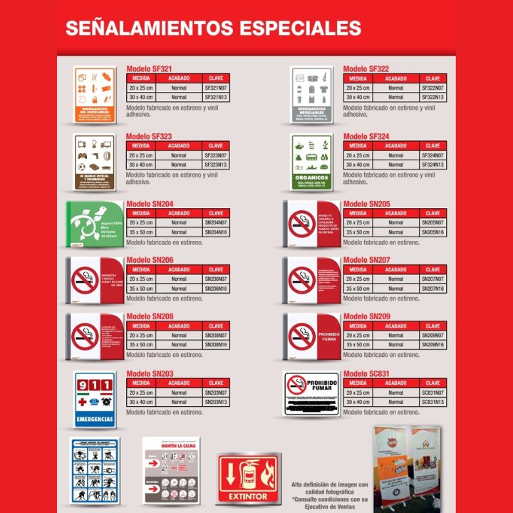 señaletica especiales