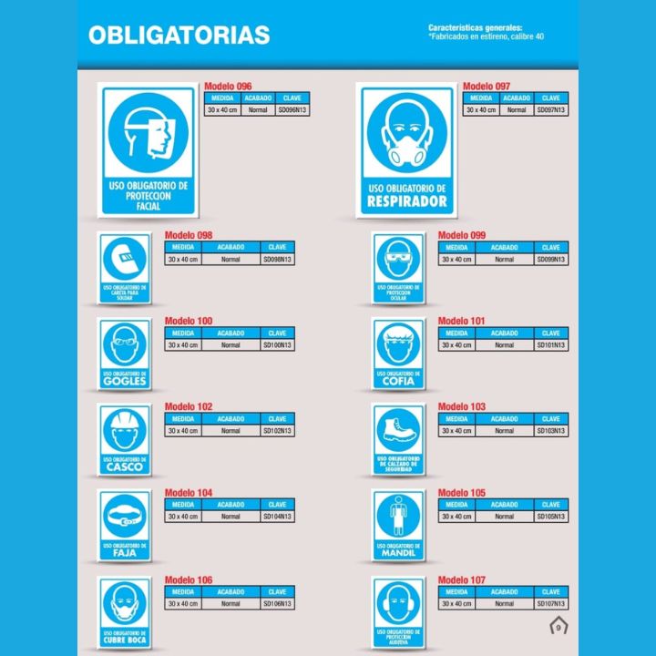señaletica obligatorias